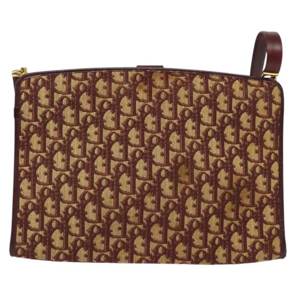 DIOR Trotter Canvas Shoulder Bag Red Gold - Picture 3 of 12